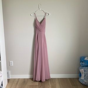 Long mauve chiffon dress